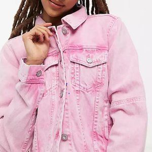 Free people pink denim jacket